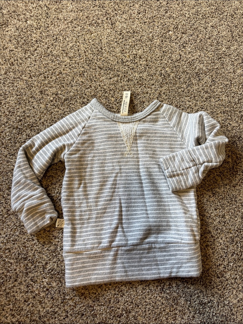 Striped Gray & White Kids childhoods crewneck sweatshirt